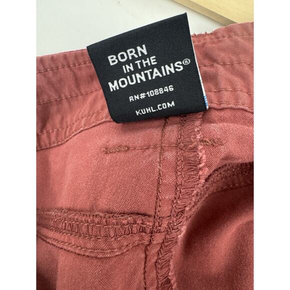 KUHL Womens Free Range Shorts Sz 12 Outdoor Camping Hiking Dusty Red w/ Pockets - Picture 9 of 10